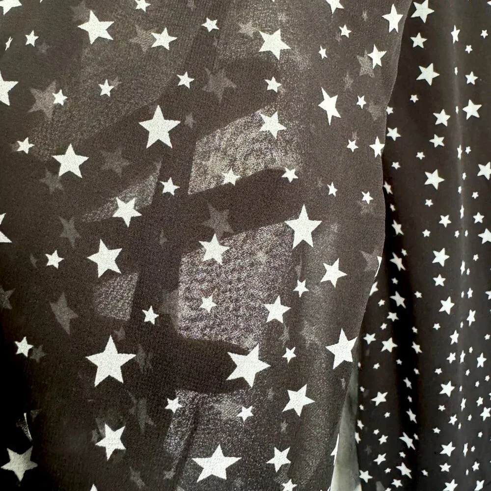 Altar'd State Long Sleeve Fit & Flare Ruffle Hem Star Dress - Picture 5 of 9